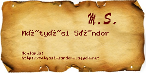 Mátyási Sándor névjegykártya