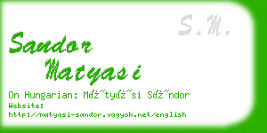 sandor matyasi business card